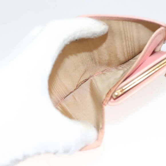CHANEL Grained Calf Skin COCO Mark Bifold Wallet Pink Gold CC Auth am8671 - Picture 13 of 16